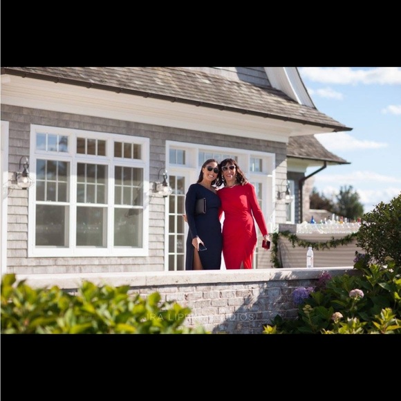 Elizabeth & James Navy Blue Off-Shoulder Dress - Picture 4 of 4